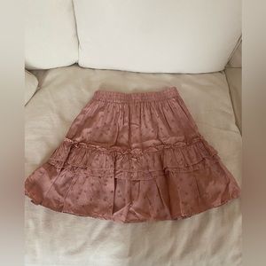 Pink ruffled skirt with stars— size small